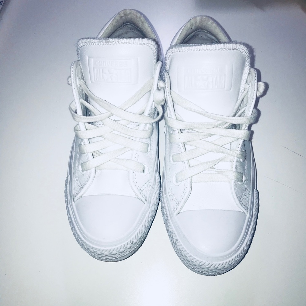 White Leather Chuck Taylor’s